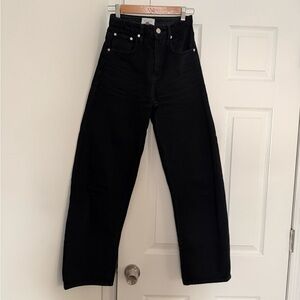 FRAME Denim Long Barrel Jeans in “Film Noir”